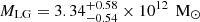 $ M_\text{LG}= 3.34^{+0.58}_{-0.54}\times10^{12}\,{{\text{ M}_\odot}} $