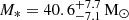 $ M_{\ast} = 40.6^{+7.7}_{-7.1}\,\mathrm{M_{\odot}} $