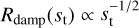 ${R_{{\rm{damp }}}}\left( {{s_{\rm{t}}}} \right) \propto s_{\rm{t}}^{ - 1/2}$