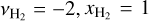$\[\nu_{\mathrm{H}_{2}}=-2, x_{\mathrm{H}_{2}}=1\]$