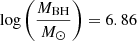 $ \log\left(\frac{M_{\mathrm{BH}}}{M_{\odot}}\right) = 6.86 $