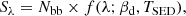 $$ \begin{aligned} S_{\lambda }= N_{\rm bb} \times f(\lambda ; \beta _{\rm d}, T_{\rm SED}), \end{aligned} $$