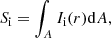 $$ \begin{aligned} S_{\rm i} = \int _{A} I_{\rm i}(r) \mathrm{d}A, \end{aligned} $$