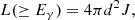 $$ \begin{aligned} L(\ge E_\gamma ) = 4 \pi d^2 J, \end{aligned} $$