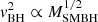 $ v^2_{\mathrm{BH}}\propto M_{\mathrm{SMBH}}^{1/2} $