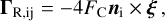 ${{\bf{\Gamma }}_{{\rm{R}},{\rm{ij}}}} = - 4{F_{\rm{C}}}{n_{\rm{i}}} \times \xi ,$