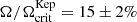 $ \Omega/\Omega_{\mathrm{crit}}^{\mathrm{Kep}}=15\pm 2\% $