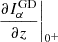 $ \left.\frac{\partial I_{\alpha}^{\mathrm{GD}}}{\partial z} \right\vert_{0^+} $