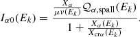 $$ \begin{aligned} I_{\alpha 0}(E_k) = \frac{\frac{X_{\alpha }}{\mu v(E_k)}\mathcal{Q} _{\alpha ,\mathrm {spall}}(E_k)}{1+ \frac{X_{\alpha }(E_k)}{X_{\mathrm{cr} \alpha }(E_k)}}. \end{aligned} $$