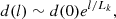 $$ \begin{aligned} d(l) \sim d(0)e^{l/L_k}, \end{aligned} $$