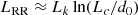 $$ \begin{aligned} L_{\rm RR} \approx L_k \ln (L_c /d_0) \end{aligned} $$