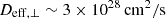 $ D_{\mathrm{eff, \perp}} \sim 3 \times 10^{28}\, \rm cm^2/s $