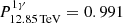 $ P_{12.85\,\mathrm{TeV}}^{1\gamma} = 0.991 $