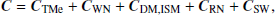 $$ \begin{aligned} \boldsymbol{C} = \boldsymbol{C}_{\rm {TMe}} + \boldsymbol{C}_{\rm {WN}} + \boldsymbol{C}_{\rm {DM,ISM}} + \boldsymbol{C}_{\rm {RN}} + \boldsymbol{C}_{\rm {SW}}, \end{aligned} $$
