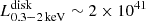 $ L_{0.3{-}2\, \mathrm{keV}}^{\mathrm{disk}}\sim 2 \times 10^{41} $