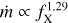 $\dot m \propto f_{\rm{X}}^{1.29}$