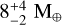$$8_{ - 2}^{ + 4}{{\rm{M}}_ \oplus }$$