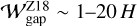 ${\cal W}_{{\rm{gap}}}^{Z18}\~1 - 20H$