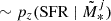 $ \sim p_z(\mathrm{SFR}~|~\tilde{M}_{\ast}^j) $
