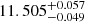 $ 11.505^{+0.057}_{-0.049} $