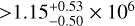 $ > 1.15_{ - 0.50}^{ + 0.53} \times {10^6}$