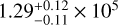 $1.29_{ - 0.11}^{ + 0.12} \times {10^5}$