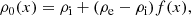 $$ \begin{aligned} \rho _0(x)= {\rho _{\rm i}}+({\rho _{\rm e}}-{\rho _{\rm i}}) f(x), \end{aligned} $$