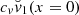$ c_v {\breve{v}}_1(x=0) $