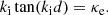 $$ \begin{aligned} {k_{\rm i}}\tan ({k_{\rm i}}d) = {\kappa _{\rm e}}. \end{aligned} $$