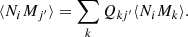 $$ \begin{aligned} \langle N_i M_{j^{\prime }} \rangle = \sum _{k} Q_{k j^{\prime }} \langle N_i M_k \rangle . \end{aligned} $$