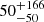 $ \phantom{00}50^{+166\phantom{0}}_{-50} $
