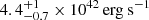 $ 4.4_{-0.7}^{+1} \times 10^{42}\, \mathrm{erg}~\mathrm{s}^{-1} $