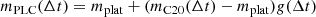 $$ \begin{aligned} m_{\rm PLC}(\Delta t) = m_{\rm plat} + (m_{\rm C20}(\Delta t)-m_{\rm plat}) g(\Delta t) \end{aligned} $$
