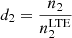 $$ \begin{aligned} d_2 = \frac{n_2}{n_2^\mathrm{LTE}} \end{aligned} $$