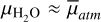${\mu _{{{\rm{H}}_2}{\rm{O}}}} \approx {{\bar \mu }_{atm}}$