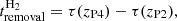 $$ \begin{aligned} t^{\mathrm{H}_2}_{\rm removal} = \tau (z_{\rm P4}) - \tau (z_{\rm P2}), \end{aligned} $$