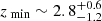 $ z_{\text{ min}}\sim2.8^{+0.6}_{-1.2} $