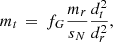$$ \begin{aligned} m_t\,=\, f_G\frac{m_r}{s_N} \frac{d_t^2}{d_r^2}, \end{aligned} $$
