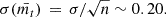 $$ \begin{aligned} \sigma (\bar{m_t})\,=\, \sigma /\sqrt{n}\sim 0.20 .\end{aligned} $$