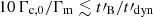 $ 10\,{\Gamma_{\mathrm{c,0}}}/{\Gamma_{\mathrm{m}}} \lesssim {t\prime_{\mathrm{B}}}/{t\prime_{\mathrm{dyn}}} $