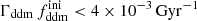 $ \Gamma_{\mathrm{ddm}} \, f_{\mathrm{ddm}}^{\mathrm{ini}} < 4 \times 10^{-3}\,\mathrm{Gyr}^{-1} $