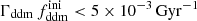$ \Gamma_{\mathrm{ddm}} \, f_{\mathrm{ddm}}^{\mathrm{ini}} < 5\times 10^{-3}\,\mathrm{Gyr}^{-1} $