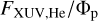 ${F_{{\rm{XUV}},{\rm{He}}}}/{\Phi _{\rm{p}}}$