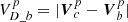 $ V^p_{D\_b} = \vert{\boldsymbol{V}^{p}_{c}} - {\boldsymbol{V}^{p}_{b}}\vert $