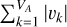 $\sum_{k=1}^{V_A}\left|v_k\right|$