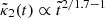 $ \tilde{\kappa}_2(t) \propto \tilde{t}^{2/1.7-1} $