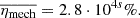$$ \begin{aligned} \overline{\eta _\mathrm{mech} } = 2.8 \cdot 10^{4s}\%. \end{aligned} $$