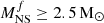 $ M^{f}_{\mathrm{NS}}\ge 2.5\,\mathrm{M}_\odot $