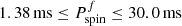 $ 1.38\,\mathrm{ms}\leq P^{f}_{\mathrm{spin}}\leq 30.0\,\mathrm{ms} $