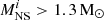 $ M^{i}_{\mathrm{NS}} > 1.3\,\mathrm{M}_\odot $